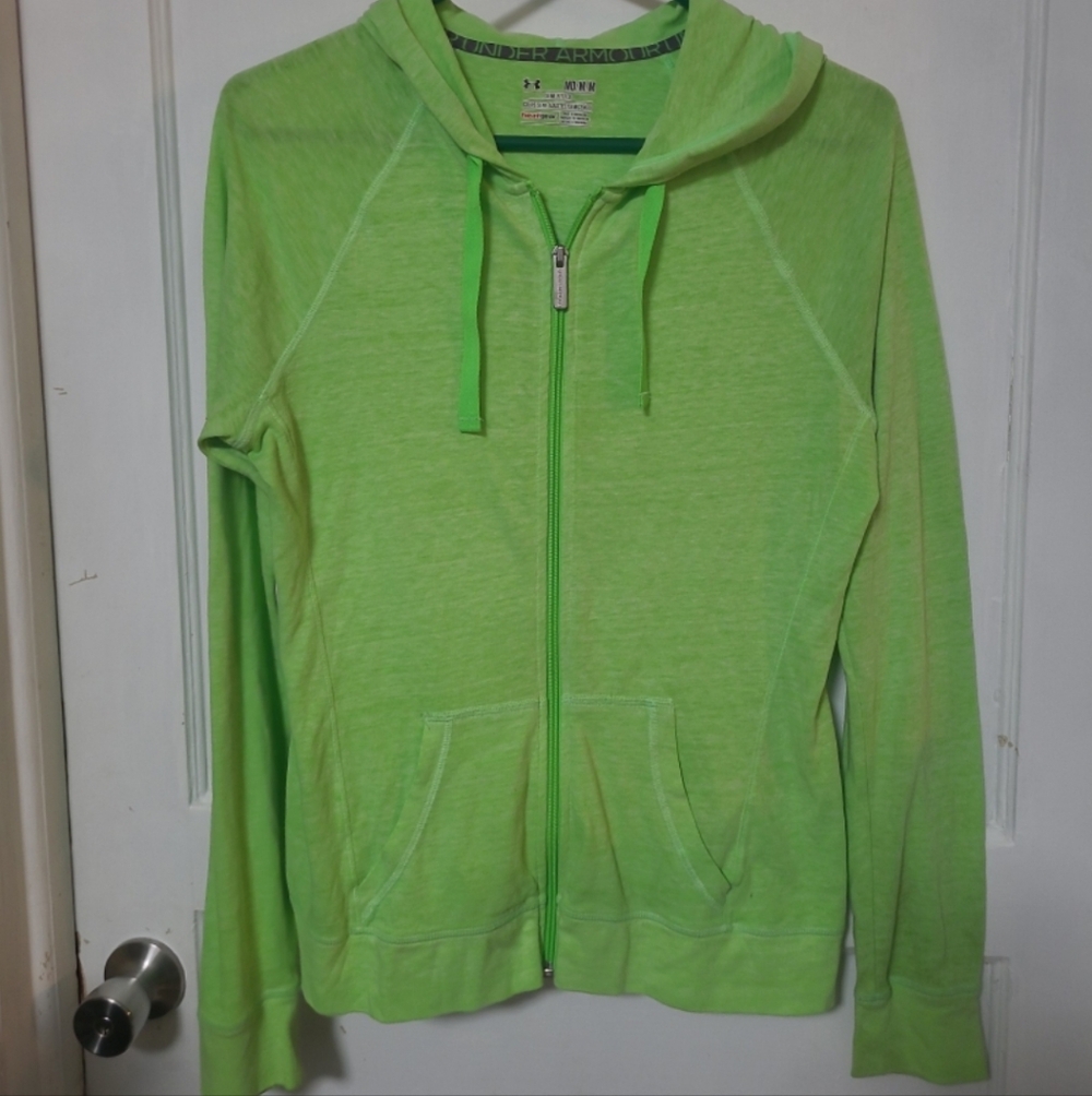 Medium Under Armour Women's Neon Green Hoodie